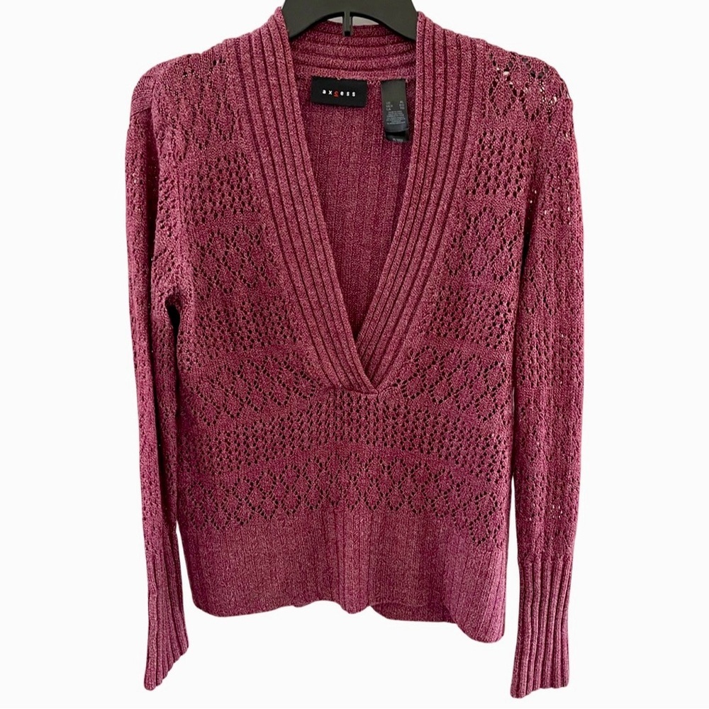 Axcess Pink-Purple V-Neck Sweater X-Large​